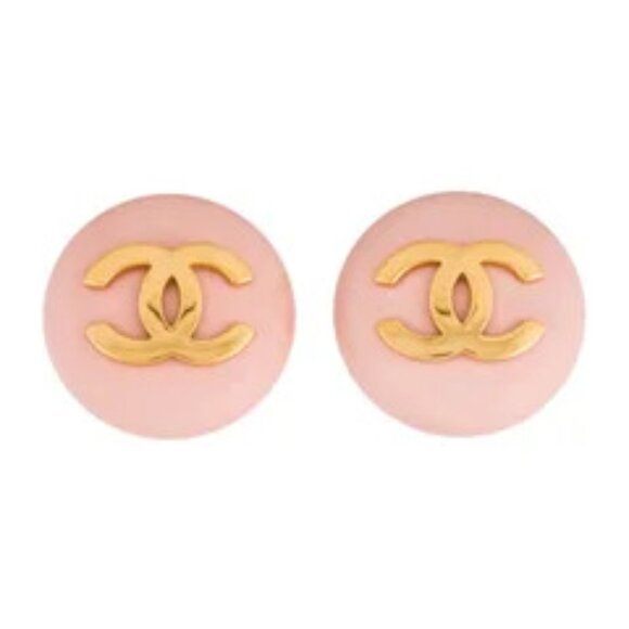 CHANEL Vintage Resin CC Clip-On Earrings - Picture 1 of 6